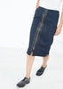 Contrast Zipper Skirt in Navy