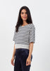 Sleeve Top in Navy Stripe